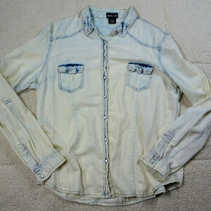 Women's Western Pearl Snap Wet Seal Shirt X-Large